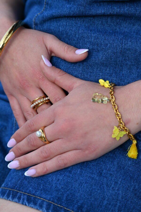 Bracelet grosse maille doré