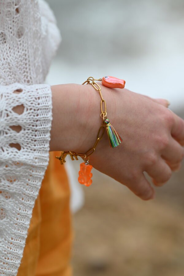 DSC_1995 Bracelet maille trombone doré