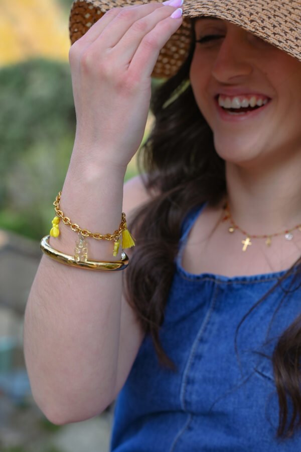 Bracelet grosse maille doré